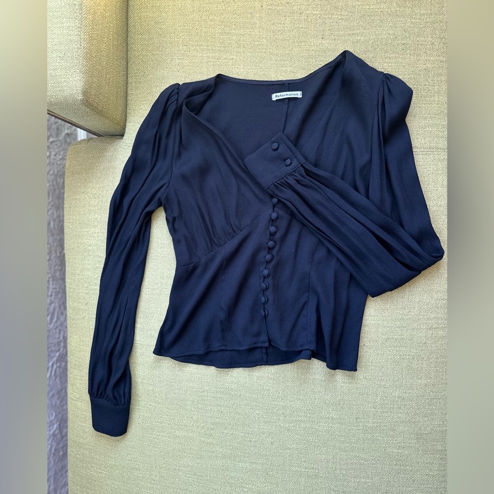 Reformation business casual black top